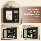 Bathroom Wall Cabinet with Mirror, 30'' x 28'' Medicine Cabinet with Mirror Door and Adjustable Shelves, Over Toilet Storage Cabinet, Wall-Mounted Bathroom Mirrors for Over Sink with Storage