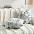 FUTEI Dark Green White Decorative Throw Pillow Covers 20x20 Inch Set of 2,Soft Faux Cashmere Jacquard - Textured & Cozy Cushion Case,Modern Home Decor for Couch Bed Living Room