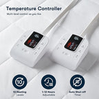 Serta Multi-Zone Heated Mattress Pad – Dual Controllers for Personalized Body & Foot Warmth, 10 Heat Settings, Auto Shut-Off, Soft Microfiber, Machine Washable, 15" Deep Pocket – Queen Size