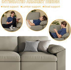 EASE MOOSE Leather Sectional Couch, Oversized Modular Sectional Sofas, Wide Deep Seat Modular Couch, Scratch Resistant Faux Leather Material, L Shaped Sofa for Big Spaces, Light Grey