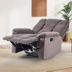 EBELLO Manual Recliner Chair for Adults with Soft Padded Headrest and Backrest, Overstuffed Single Recliner Sofa Chair for Living Room, Dark Brown
