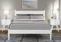 Camaflexi Mid-Century Panel Bed - Full Size - White Finish