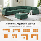VANOMi Large Modular Sectional Sofa, Oversized Couch with Charging Station, Cloud Couch Deep Seat Sofa with Thick Cushion, Convertible Sectional Couches for Living Room Office Apartment