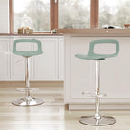 NOBPEINT Contemporary Chrome Air Lift Adjustable Swivel Bar Stool (2 Pieces, ‌Mint Green)