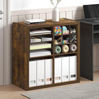 Furinno Cubicle Book Shelf, 4-Cube Bookself, Thick Frame Bookcase with Reversible Open Back, 14.6 x 30 x 30, for Living Room, Bedroom, Home Office, Amber Pine