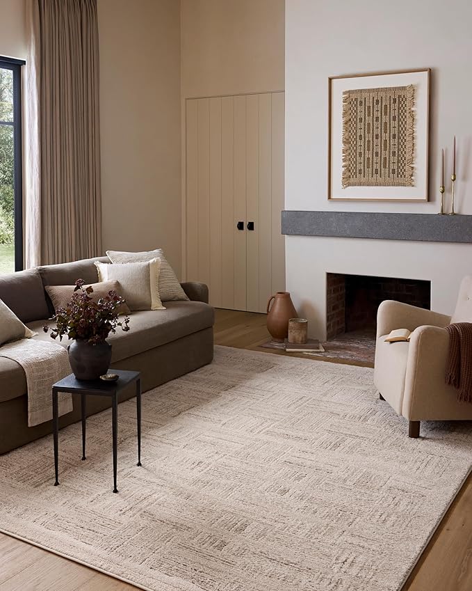 Loloi Amber Lewis Monty Collection MOT-01 Ivory/Taupe 2'-7" x 8'-0", .50" Pile Height, Runner Rug