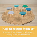 Bentwood Stackable Stools, Kids Furniture, Contemporary, 6-Piece