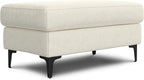 SIMPLIHOME Ava Sofa and Ottoman in 100% Recycled Polyester Performance Fabric, Cream, 76-inch-Wide 2-Seater Loveseat and Matching 36-inch-Wide Table Ottoman for Living Room, 2-Piece Set