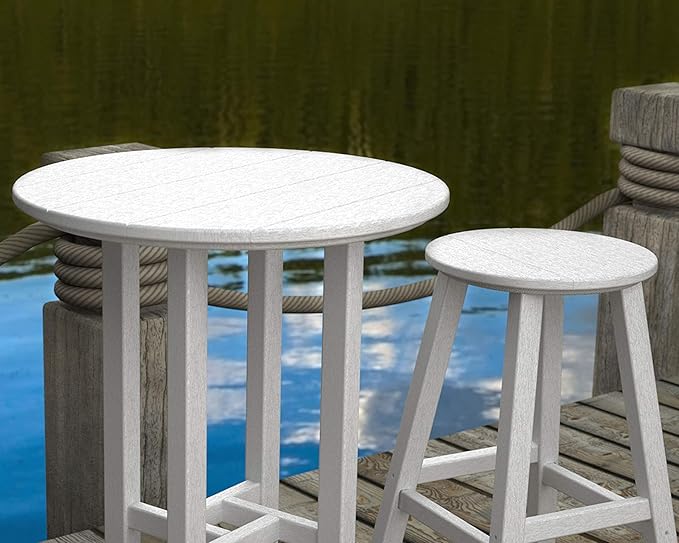 POLYWOOD RRT124SA Traditional 24" Round Counter Table, Sand