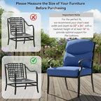 Patio Chair Cushions 6 Packs - Outside High Back Thick Water-Resistant Cushion 22x24 for Outdoor Glider Rocking Chairs Loveseat 3-Seater Couch Sofa – Blue/Crescent