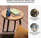Signature Design by Ashley Horizon Hall Casual Outdoor End Table with 4 Legs, Light Brown & Black