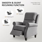 Recliner Chair for Living Room, Modern Reclining Sofa Home Theater Seating with Upholstered Push Back, Mid-Century Reclining Armchair with Lumbar Support, Bedroom, Reading Nook, Office, Set of 2