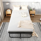 Greenvelly Folding Bed with Mattress,75" x 31" Foldable Beds for Adults, Roll Away-Bed with Mattress and Metal Frame for Home Office,Guest,Living Room