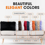 Cheer Collection Throw Pillows for Couch and Bed, Soft Shaggy Throw Pillows with Inserts Included, Cozy Long Hair Faux Fur Pillows - Set of 2-12" x 20" - Chocolate