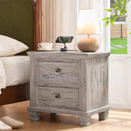 Farmhouse Bedroom Dresser and Nightstand Set of 4, 6 Drawer Tall & 5 Drawers Dresser & 2 Drawer Nightstand Set, Rustic Wood Bedroom Furniture Set for Livingroom, Hallway, Grey