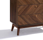 LuxenHome 5 Drawer Dresser for Bedroom, Mid Century Modern 48" Tall Wooden Bedroom Dressers, Walnut Brown MDF Wood Bedroom Dressers with Drawers, Chest of Drawers for Clothes Organizer Furniture
