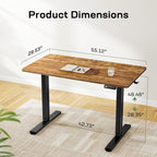 Marsail Electric Standing Desk with One-Piece Desktop,55 x 30 inch Height Adjustable Office Gaming Computer Desk with Deeper Tabletop, Home Office Stand up Desk with 4 Memory Presets, 2 Packages