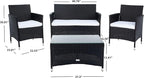 SAFAVIEH PAT7506A Collection Bandele Black and Beige 4-Piece Outdoor Living Patio Set