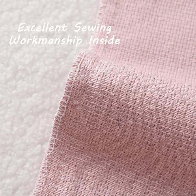 FUTEI Pack of 2 Pink Decorative Throw Pillow Covers 18x18 Inch Soft Cozy Solid Boucle Textured Cushion Case,Modern Home Decor for Couch Bed Living Room