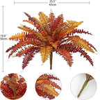 Fall Ferns Artificial Plants 37 Fronds Faux Ferns for Outdoor Planter Fake Fall Leaves Stems Artificial Fern Bouquet Silk Autumn Shrubs for Table Centerpiece Porch Vase Home Garden Thanksgiving Decor