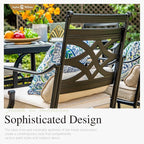 Sophia and William Patio Swivel Dining Chairs Set of 6, Outdoor Metal Armchairs, Outdoor Dining Chairs