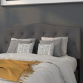 BizChair Tufted Upholstered Full Size Headboard in Dark Gray Fabric