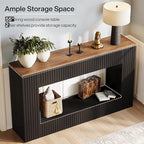 Tribesigns 55" Entryway Table, Modern Console Table with 2-Tier Storage, Narrow Sofa Furniture for Living Room, Entrance, Hallway, Black