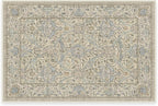 RUGGABLE x Morris & Co Washable Area Rug – Montreal Natural Blue 2x3, Stain-Resistant, Non-Slip – Small Machine Washable Rugs for Living Room, Bedroom, Hallway, Entryway & Bathroom–with Standard Pad