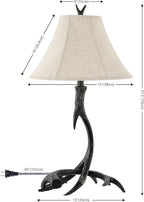JONATHAN Y JYL6305C Antler 27.5" Rustic Resin LED Table Lamp, Traditional for Bedroom, Living Room, Office, Kids Room, Entryway, College Dorm, Bookcase, LED Bulb Included, Black