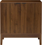Best Choice Products 2-Door Modern Storage Cabinet, Buffet, Sideboard, Media Cabinet, Cupboard, Entryway Accent Table, Bookcase w/Reeded Panels and Adjustable Shelves – Walnut
