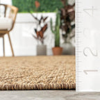 Nuloom Ranya Light Brown/Ivory, 9' 6" x 12', Tribal Geometric, Soft and Cozy, High Traffic, Stain Resistant, Easy Clean, Durable Area Rug for Indoor/Outdoor Patio, Deck, Porch, Garden, Courtyard