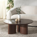 SAFAVIEH Couture Collection Barnard Walnut Round Solid Wood Coffee Table