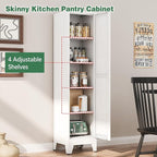 Tall Bathroom Storage Cabinet, 67" Narrow Metal Storage Cabinets, Freestanding Tall Linen Cabinet, Slim Kitchen Pantry Cabinets with Shelves