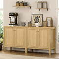63" Large Buffet Cabinets Set of 2, Farmhouse Sideboard Cabinet with Storage, Accent Credenza Cabinet, Wood Kitchen Cabinets, Coffee Bar Console Table for Living, Dining Room, Natural Oak