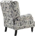 HULALA HOME Upholstered Wingback Recliner Chair, Small Adjustable Footrest Push Back Single Reclining Sofa, Mid Century Modern Lounge Armchair for Living Room, Bedroom, Reading/Grey