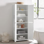 Crosley Furniture Savannah Tall Pantry Storage Cabinet with Shelves, Kitchen, Dining, or Laundry Room, White