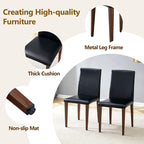 Dining Table Set for 6，Dinner Table Set for 6，71'' Kitchen Table and PU Leather Chairs Set of 6，6 Chair Dining Table Set for Kitchen Dining Room