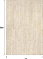 nuLOOM 8x10 Rigo Jute Hand Woven Area Rug, Off White, Solid Farmhouse Design, Natural Fiber, For Bedroom, Living Room, Dining Room, Hallway, Office, Kitchen, Entryway
