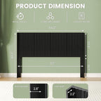 COCO DESIGN Queen Size Headboard Only, 64.3" Wide Wooden Headboard, Mid Century Modern Farmhouse Boho HeadBoard, Wall Mount, Fluted Panel, Wingback Design, Black