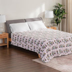 Berkshire Blanket Peanuts® VelvetLoft® Cute Character Snoopy Plush Blanket,Peanuts Laughing Robe Lilac,Full/Queen 90 in x 90 in (Official Peanuts® Product)