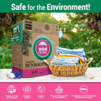 WBM Laundry Detergent Pods - Ultra-Concentrated, Hypoallergenic, Stain-Fighting, Evergreen Scent, 128-Pack, Recyclable Packaging for Eco-Friendly Cleaning