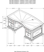 Coaster Home Furnishings - Hartshill - Wood - 72-Inch 7-Drawer Executive Desk with 2 Lockable File Cabinets, Removable Dividers, and Bronze Hardware - Home Office - Burnished Oak - 881281