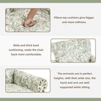 Accent Chair, Upholstered High Back Floral Armchair with Nailhead Trim & Wood Legs, Comfy Wingback Reading Single Sofa Chair for Small Spaces, Living Room, Bedroom (Rococo Green, Set of 2)