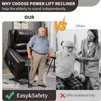 Recliner Chairs for Adults, Oversized Bedroom Chair with Massage, Sofa Chair Home Theater Seating with Lumbar Support, Lift Chair for Elderly, Nursery Chair for Living Room (Breathable Leather)