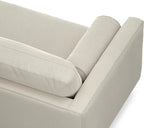 SIMPLIHOME Morrison 89-inch Wide Sofa in Cream White Woven-Blend Fabric, Handcrafted Mid-Century Modern Couch for Living Room or Family Room, Single Bench Cushion, Bolster Pillows