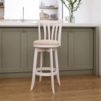 Hillsdale 29.5" Savana Wood Swival Bar Height Stool, White