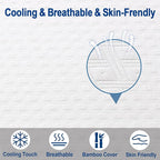 EDILLY 3 Inch Cooling Gel Memory Foam Mattress Topper King Size,with Removable & Washable Bamboo Cover,Soft Breathable Mattress Pad,Bed Topper for Back Pain Relief (76x80)