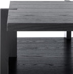 SAFAVIEH Couture Collection Quigley Black 2-Tier Square Coffee Table, Ideal for Living Room, Office, Bedroom