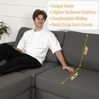 EASE MOOSE Oversized Corner Modular Sectional Sofa with Ottoman, Faux Leather Sectional Sofa with Deep Seat, Scratch Resistant Faux Leather Material, Extra Large L Shaped Couch, Grey