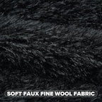 FUTEI Black Decorative Throw Pillow Covers 18x18 Inch Set of 2,Soft Cozy Faux Fine Wool Textured Cushion Case,Modern Home Luxury Decor for Couch Bed Living Room